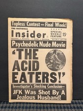 1968 The National Insider Newspaper, Acid Eaters, Psychedelic Nude Movie (VRN10L picture
