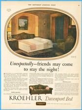 1927 Kroehler Davenport Bed Couch Sleeper Sofa Suite No 1833 1920's Furniture Ad picture