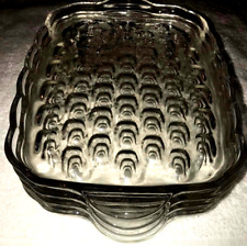 vintage federal glass yorktown thumbprint snack plates, 10 1/2” x 7 picture