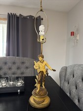 FRENCH EMILE BRUCHON STATUE LAMP 