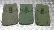 Vintage Side Pouch Heavy Duty Canvas Webbing Army Green Assorted SWP1 picture