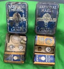 Two Vintage General Mazda Auto Lamps Tins  With Bulbs picture