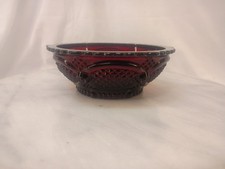 Vintage AVON 1876 Cape Cod Ruby Red Glass Dessert / Berry Bowl 5 Inch  picture