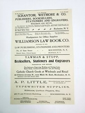 1902 Rochester New York Advertisement Bookseller Williamson Wetmore Scrantom  picture