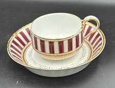 Meissen red white stripe cup saucer Marcolini Period Rare 1774-1814 Antique picture