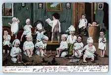 1906 Surreal Fantasy Babies Kapelle Des Hauses New York NY Antique Postcard picture