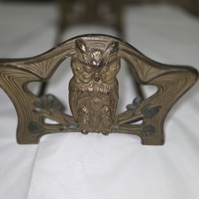 Antique JUDD Expandable Large: 12” to 22” Art Nouveau Owls Book Rack picture