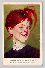 Postcard Toothless Woman Smiling Humor, Baumann Antique M5 picture