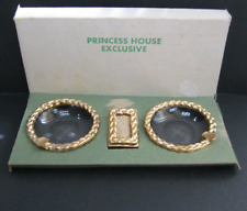 Vintage Set Princess House Fleur-de-list Ashtrays Matchbox Cover Granny Core picture