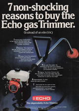 1979 Vintage Print Ad 7 non-shocking reasons to buy the Echo gas weed Trimmer picture