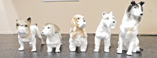 5 Vintage Ceramic Porcelain Dogs Figurines Statues picture