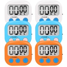 6 Pack Small Digital Kitchen Timer Magnetic Back and ON/Off Multicolored picture