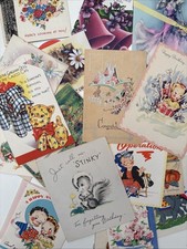 20+ Lot Used Vintage Greeting Cards birthday, Anniversary, Holiday, Collage picture
