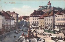 ZAYIX Main Square Hauptplatz in Graz Austria Street Scene c1909 p. Knollmüller picture