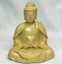 Buddha Shaka Nyorai Sitting Vintage Japanese Resin Buddhist Statue 2 7/8