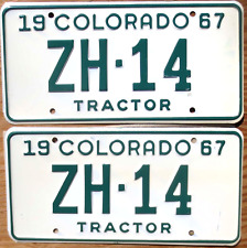 1967 Colorado License Plate Number Tag PAIR Plates - Tractor picture