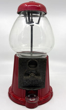 Vintage 1985 Carousel Gumball Machine Red Cast Metal Glass Globe 14