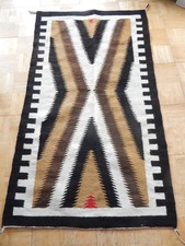 VINTAGE NAVAJO INDIAN CRYSTAL WEAVING / RUG - NATURAL COLORS - CLEAN+PRISTINE  picture