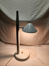 Vintage Mid Century Modernist Italian Table Desk Lamp Atomic Minimalist White picture