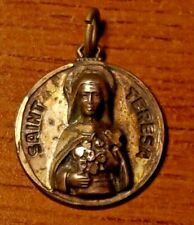 Beautiful St Terese Sterling Silver Bas-Relief Catholic Medal picture