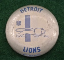 Vintage 1970's Pin Back Button Football NFL Detroit Lions picture