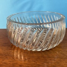 stunning heavy clear cut crystal 9''x 4'' centerpiece fruit & salad bowl picture