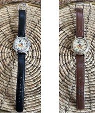 Lot of 2 VINTAGE Lorus Disney Mickey Mouse musical watches Japan V421 0020 20 ZO picture