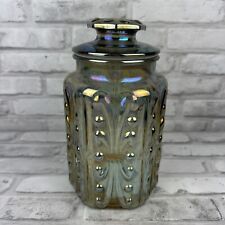 LE Smith Imperial Atterbury Scroll Canister Jar Iridescent Carnival 9