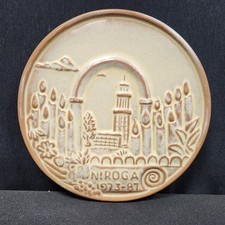 Frankoma Pottery Trivet 1973-1987 Niroga Nazarene Int. Retreat of Golden Agers picture