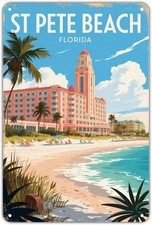 St. Pete Beach Florida Vintage Travel Tin Metal Signs Home Décor 8x12 picture