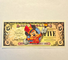 Disney Mickey Mouse $5 Disney Dollars Note, 80th Anniversary, 2008 picture
