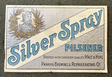 Vintage Panama SILVER SPRAY Beer Bottle Label RARE picture