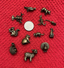 Capybara and friends trinket set 12 Tiny metal animal miniatures picture