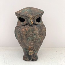 Japanese Takaoka Vintage Cast Iron Owl Incense Holder Burner Lantern Vintage MCM picture