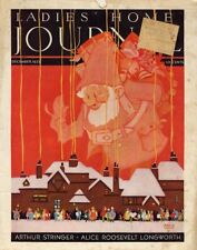 LADIES HOME JOURNAL COVER 1932 Vernon Grant Santa Claus over the village picture