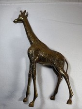 Vintage Brass Giraffe Sculpture 23” Tall Decor African picture