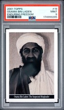 2001 TOPPS ENDURING FREEDOM #19 OSAMA BIN LADEN PSA 9 picture
