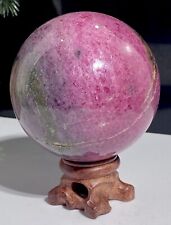 Large 588g Natural Pink Rhodonite Crystal Ball Sphere 70mm Stone Quartz Tower picture