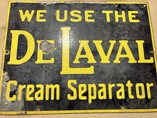 Vintage 1930s Original Porcelain De Laval Delaval Cream Separator Sign - RARE picture
