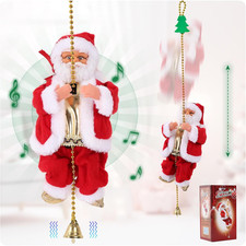 Climbing Santa on Rope, 3-Mode Musical Animated Santa Claus picture