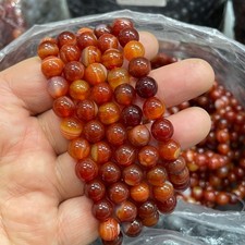 10pc 8mm Natural red agate Bead Bracelet Reiki Crystal Quartz Healing Decorate picture
