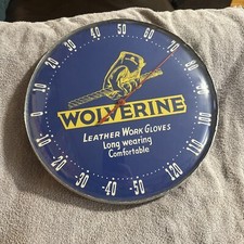 SCARCE WOLVERINE WORK GLOVE ADVERTISING 12” THERMOMETER  picture