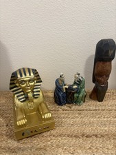 Chinese Mudmen,Great Sphinx of Giza,African Folk Art Hand Carved,Antiquities Lot picture