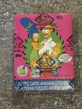 1990 Topps The Simpsons Trading Card Box BBCE Sealed Gorgeous Box Non X Out picture