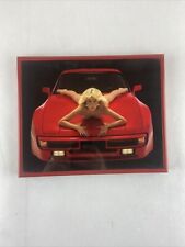 1980s Iconic 8x10 Red Porsche 944 Turbo Photo Blonde Woman Model On Hood Framed picture
