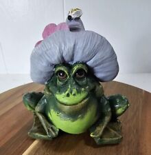 Vintage 90s Pete Apsit  Frog Toad Figurine Large Eyes Spring Hat Bee See Pics  picture