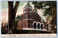 Hallowell Maine ME Postcard High School Trees Building Exterior View 1905 Posted picture