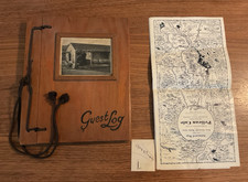 Klamath Falls OR 1940s Radcliffe Summer House Guest Log & Pelican Cafe Menu K3 picture