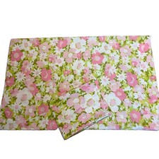 Vintage Pink Floral Pillowcases Set Of 2 Pastel Standard Size Made in USA picture