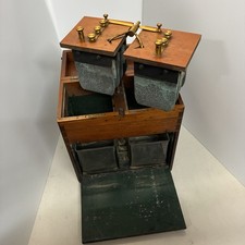 Antique Late Victorian Leclanche Wet Cell Battery John Weiss & Son Cabinet Jars picture